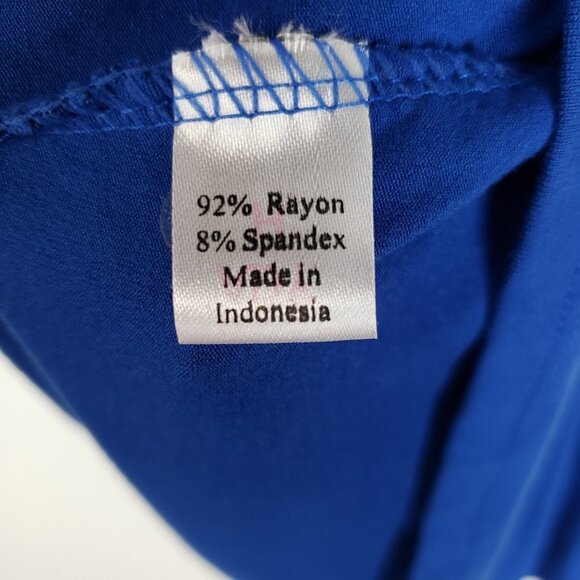 Pyramid Collection Drape Neck Top Sleeveless Royal Blue Cowl Womens Size Medium - Picture 5 of 6